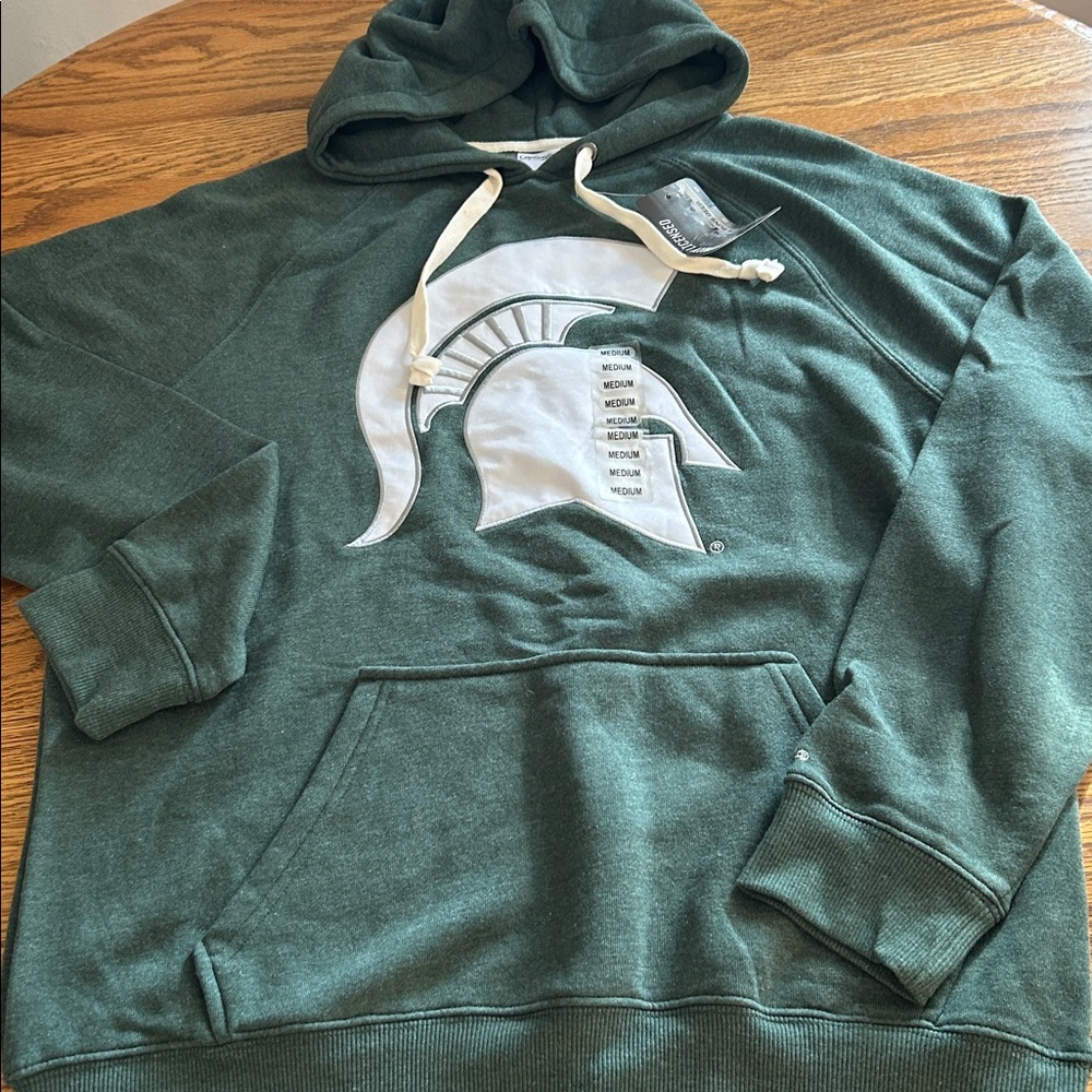 Forest Green Hoodie with White Emblem NEW WITH TAGS